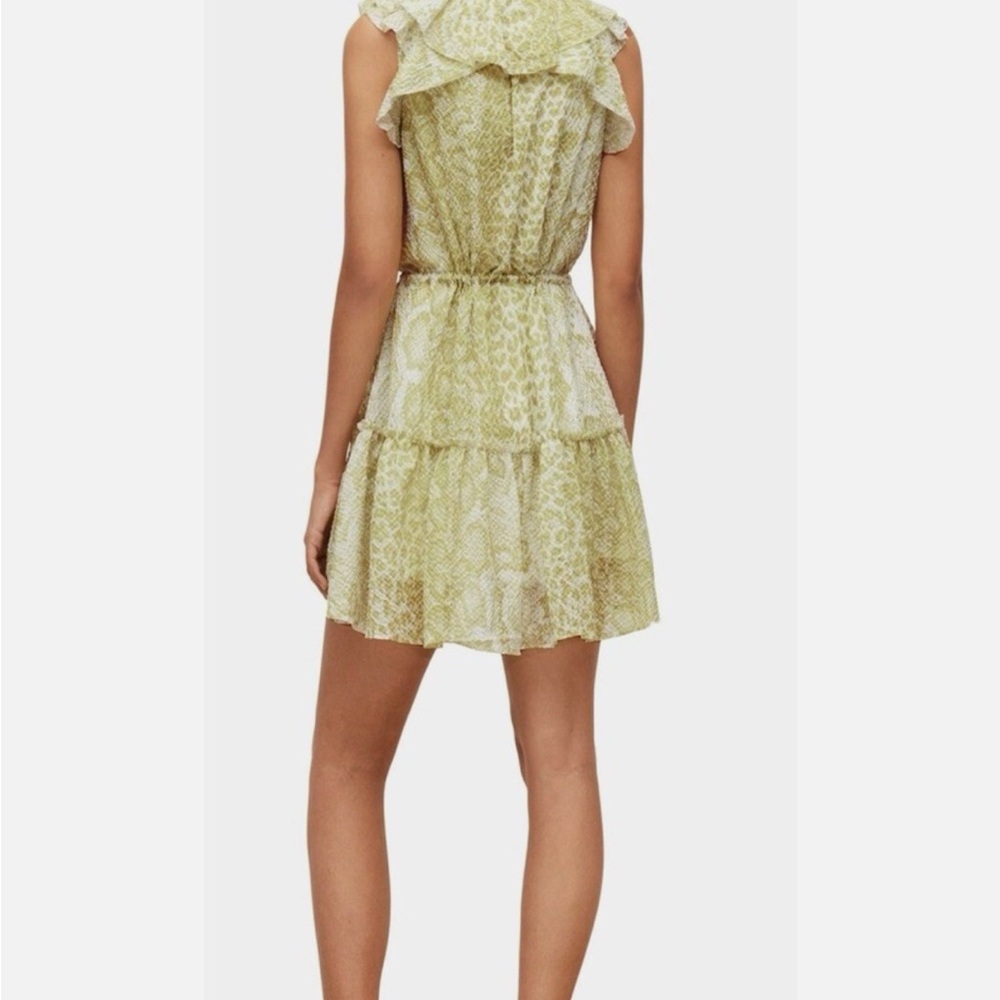 All Saints Light Green Ruffle Mini Dress - Picture 2 of 4